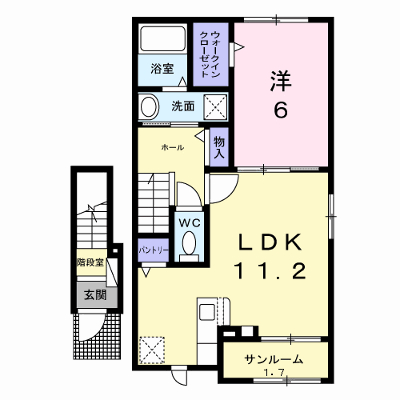 サンシャイン 205【管理NO：1-027739901-02040】 ★家具家電は申し込み後に搬入します★ ★2026年11月中旬入居可能★の外観画像