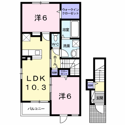 ウイングコートⅡ 201【管理NO：1-024995302-02010】 ★家具家電は申し込み後に搬入します★の外観画像