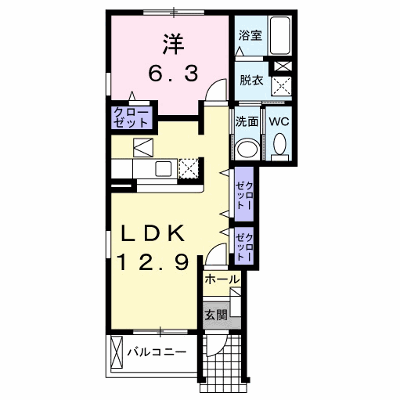 メリディオ葛原Ｃ 101【管理NO：1-014741603-01010】 ★家具家電は申し込み後に搬入します★ ★2026年11月上旬入居可能★の外観画像