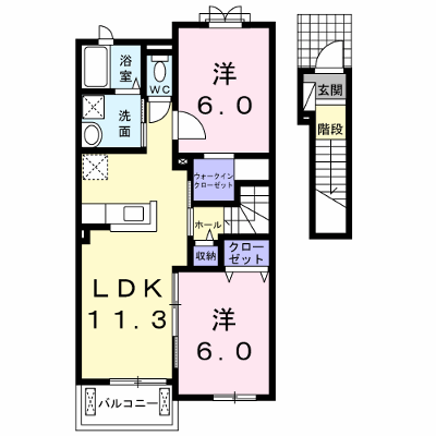 Ｃａｓａ　ｄｅ　ｐａｔａｔａ 204【管理NO：1-020335401-02040】 ★家具家電は申し込み後に搬入します★ ★2026年11月中旬入居可能★の外観画像