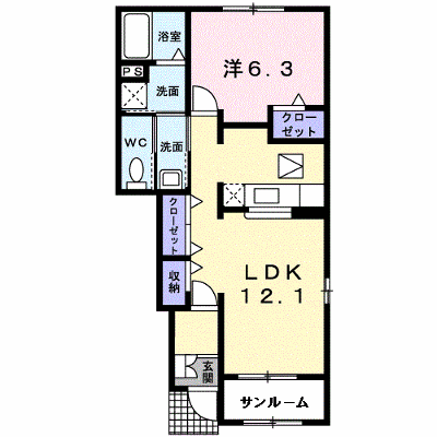 ウィングⅡ 104【管理NO：1-017489202-01040】 ★家具家電は申し込み後に搬入します★ ★2026年11月中旬入居可能★の外観画像