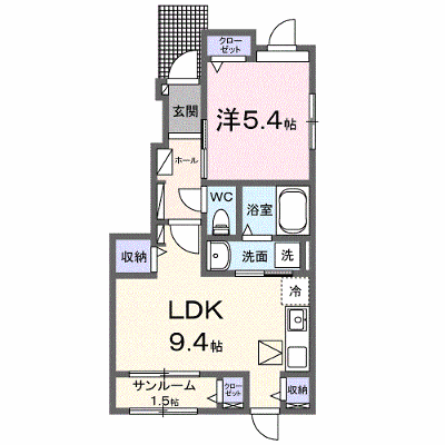 ラルゴミヤＢ 101【管理NO：1-028615602-01010】 ★家具家電は申し込み後に搬入します★ ★2027年04月上旬入居可能★の外観画像
