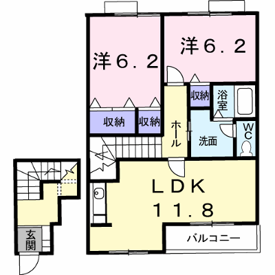 サン・アベニューＡ 203【管理NO：1-011079701-02030】 ★家具家電は申し込み後に搬入します★ ★2026年11月上旬入居可能★の外観画像