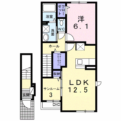 エバーグリーン　花 202【管理NO：1-026474101-02020】 ★家具家電は申し込み後に搬入します★ ★2026年11月中旬入居可能★の外観画像