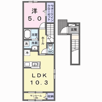 ミルホイール　Ⅰ 201【管理NO：1-028119401-02010】 ★家具家電は申し込み後に搬入します★ ★2027年01月下旬入居可能★の外観画像