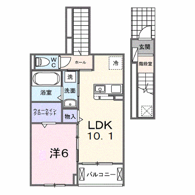 フランシーズコート行田 203【管理NO：1-028580501-02030】 ★家具家電は申し込み後に搬入します★ ★2026年12月上旬入居可能★の外観画像
