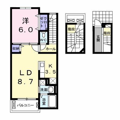 プリムヴェールヒルズⅡ 303【管理NO：1-021905901-03030】 ★家具家電は申し込み後に搬入します★ ★2026年11月中旬入居可能★の外観画像