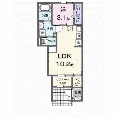 アマルコルド 102【管理NO：1-028766201-01020】 ★家具家電は申し込み後に搬入します★ ★2027年02月上旬入居可能★の外観画像