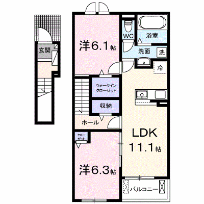 ラ・クラリエールＳ 203【管理NO：1-028025101-02030】 ★家具家電は申し込み後に搬入します★ ★2026年11月中旬入居可能★の外観画像