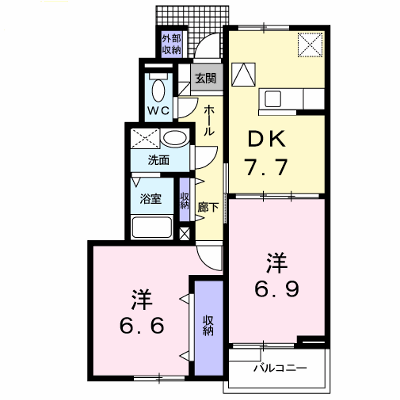 オーチャード．ビュウＡ 103【管理NO：1-011549701-01030】 ★家具家電は申し込み後に搬入します★ ★2026年10月下旬入居可能★の外観画像