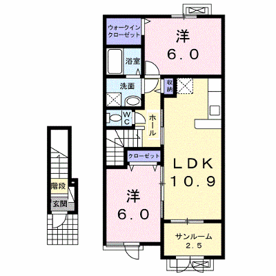セレノⅡ 202【管理NO：1-019809902-02020】 ★家具家電は申し込み後に搬入します★ ★2026年11月中旬入居可能★の外観画像