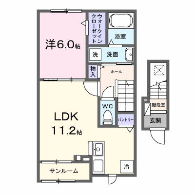 フレーシュＫ 202【管理NO：1-028563801-02020】 ★家具家電は申し込み後に搬入します★ ★2027年02月上旬入居可能★の外観画像