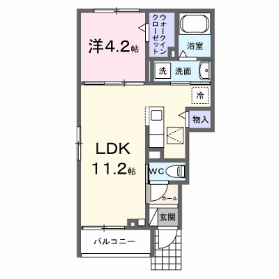 フレーシュＫ 101【管理NO：1-028563801-01010】 ★家具家電は申し込み後に搬入します★ ★2027年02月上旬入居可能★の外観画像