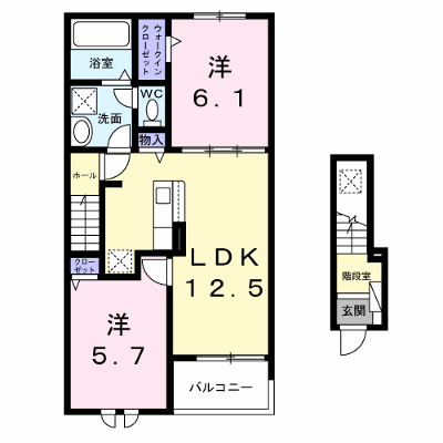 リンナラ 203【管理NO：1-028723301-02030】 ★家具家電は申し込み後に搬入します★ ★2026年12月下旬入居可能★の外観画像