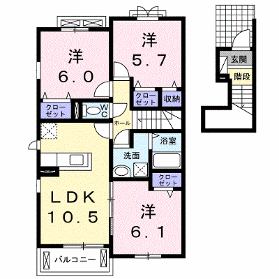 セブンハイツ 205【管理NO：1-021093001-02040】 ★家具家電は申し込み後に搬入します★ ★2026年10月中旬入居可能★の外観画像