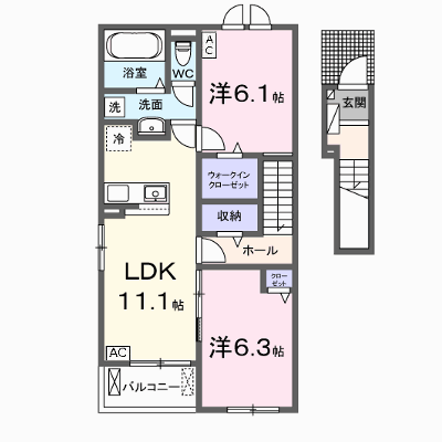 Ｒｅｉ☆Ｒａｎ（レイ☆ラン）Ⅰ 205【管理NO：1-028669801-02040】 ★家具家電は申し込み後に搬入します★ ★2026年12月上旬入居可能★の外観画像