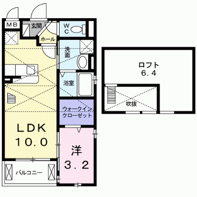 プラシード 201【管理NO：1-021726801-02010】 ★家具家電は申し込み後に搬入します★ ★2026年10月下旬入居可能★の外観画像