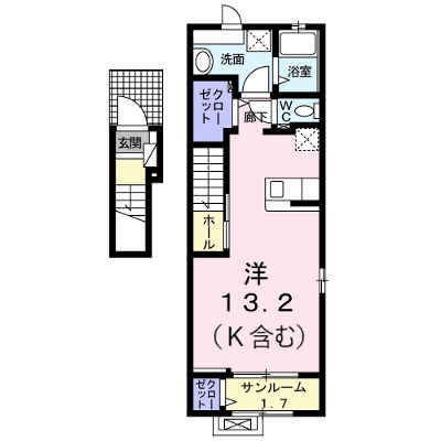 バーミィ・フィオーレ 201【管理NO：1-024648501-02010】 ★家具家電は申し込み後に搬入します★ ★2026年11月下旬入居可能★の外観画像