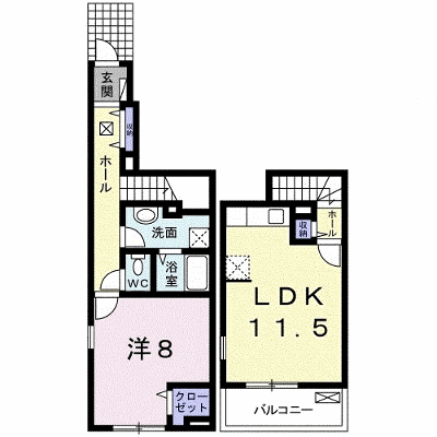 ユニベールＢ 106【管理NO：1-019022202-01060】 ★家具家電は申し込み後に搬入します★ ★2026年10月下旬入居可能★の外観画像