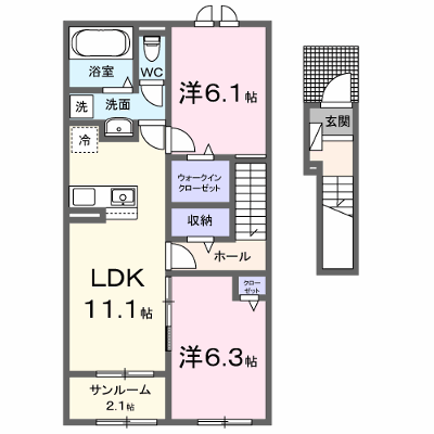 ルヴァン・ソレイユ 203【管理NO：1-028840001-02030】 ★家具家電は申し込み後に搬入します★ ★2027年03月上旬入居可能★の外観画像