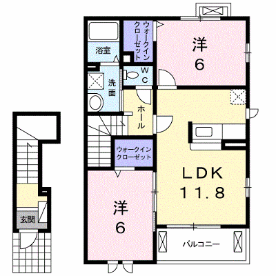 アンダンテＣ 204【管理NO：1-014126403-02040】 ★家具家電は申し込み後に搬入します★ ★2026年12月上旬入居可能★の外観画像