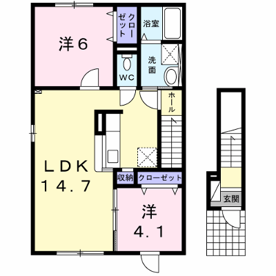 コンパスローズ 201【管理NO：1-020474201-02010】 ★家具家電は申し込み後に搬入します★ ★2026年11月中旬入居可能★の外観画像