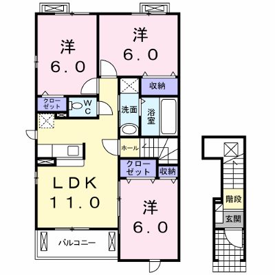 カーサ・ミニョンＡ 201【管理NO：1-014797201-02010】 ★家具家電は申し込み後に搬入します★ ★2026年11月中旬入居可能★の外観画像