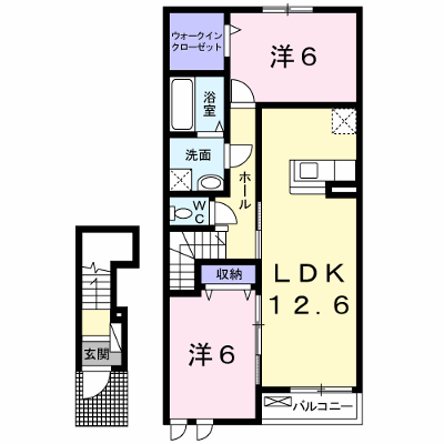 ウィステリアＦ　Ⅰ 202【管理NO：1-018186901-02020】 ★家具家電は申し込み後に搬入します★ ★2026年11月中旬入居可能★の外観画像