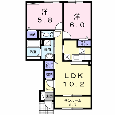 ミント 102【管理NO：1-019496601-01020】 ★家具家電は申し込み後に搬入します★ ★2026年11月中旬入居可能★の外観画像