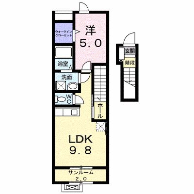 トゥー・ル・モンドⅢ 203【管理NO：1-023702701-02030】 ★家具家電は申し込み後に搬入します★の外観画像