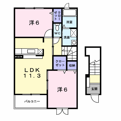 カトレア 203【管理NO：1-017266801-02030】 ★家具家電は申し込み後に搬入します★ ★2026年11月中旬入居可能★の外観画像