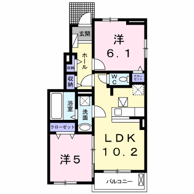 カルムⅡ 101【管理NO：1-024003102-01010】 ★家具家電は申し込み後に搬入します★ ★2026年10月中旬入居可能★の外観画像