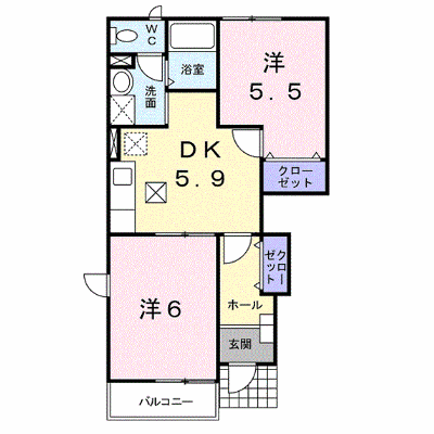 サンパティークⅡ 101【管理NO：1-010035901-01010】 ★家具家電は申し込み後に搬入します★の外観画像