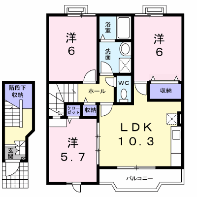 サンフラワー　Ｂ 202【管理NO：1-011915502-02020】 ★家具家電は申し込み後に搬入します★ ★2026年10月下旬入居可能★の外観画像