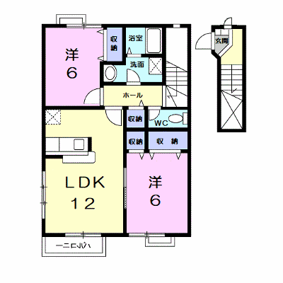 エメ　シャンブルⅡ 204【管理NO：1-010211902-02040】 ★家具家電は申し込み後に搬入します★ ★2026年11月中旬入居可能★の外観画像