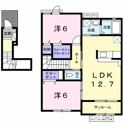 プロムナード 202【管理NO：1-021602201-02020】 ★家具家電は申し込み後に搬入します★ ★2026年12月中旬入居可能★の外観画像