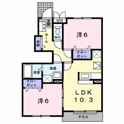 ミアマーユＡ 102【管理NO：1-013296401-01020】 ★家具家電は申し込み後に搬入します★ ★2026年11月中旬入居可能★の外観画像