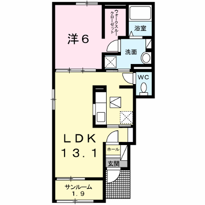 サブポケット　Ⅰ 101【管理NO：1-022204401-01010】 ★家具家電は申し込み後に搬入します★ ★2026年11月中旬入居可能★の外観画像
