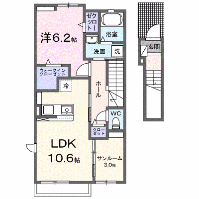 マドベーゼ 203【管理NO：1-027390601-02030】 ★家具家電は申し込み後に搬入します★ ★2026年11月中旬入居可能★の外観画像