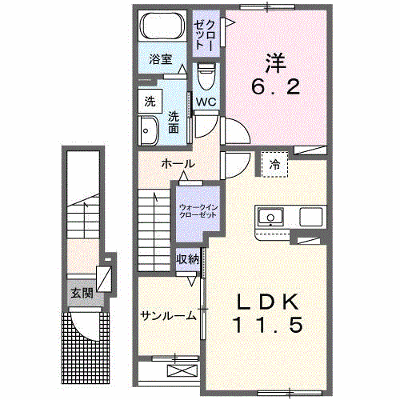 ダッシュ　コートⅡ 203【管理NO：1-025903701-02030】 ★家具家電は申し込み後に搬入します★ ★2026年11月中旬入居可能★の外観画像