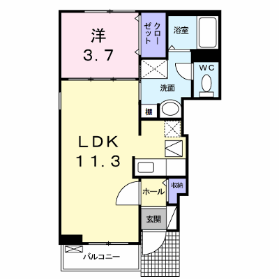 プラシードⅢ 101【管理NO：1-015410401-01010】 ★家具家電は申し込み後に搬入します★ ★2026年11月中旬入居可能★の外観画像