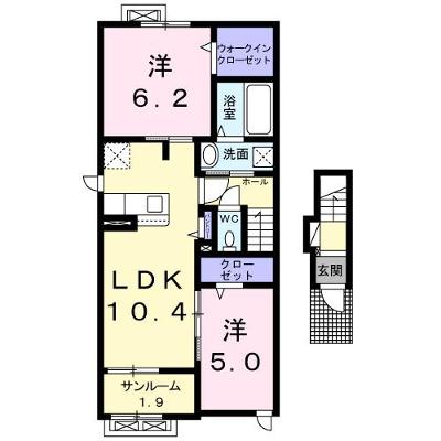 アンジュ・エール　Ⅱ 201【管理NO：1-025066402-02010】 ★家具家電は申し込み後に搬入します★ ★2026年10月下旬入居可能★の外観画像