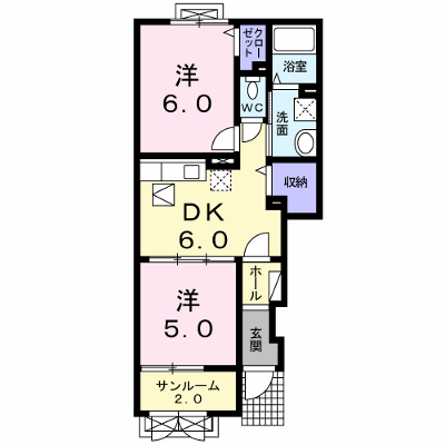 クラシオンβ 102【管理NO：1-017885102-01020】 ★家具家電は申し込み後に搬入します★ ★2026年11月下旬入居可能★の外観画像