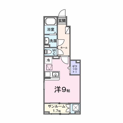 リュッカ・ル 105【管理NO：1-028828301-01050】 ★家具家電は申し込み後に搬入します★ ★2027年03月下旬入居可能★の外観画像