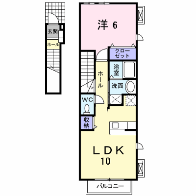 スリール　ダンジュ　Ⅰ 201【管理NO：1-016137401-02010】 ★家具家電は申し込み後に搬入します★の外観画像