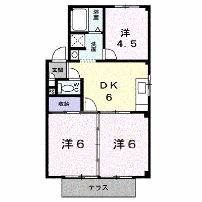 シティハイツ横寸Ｂ 101【管理NO：1-001801401-01010】 ★家具家電は申し込み後に搬入します★ ★2026年11月中旬入居可能★の外観画像