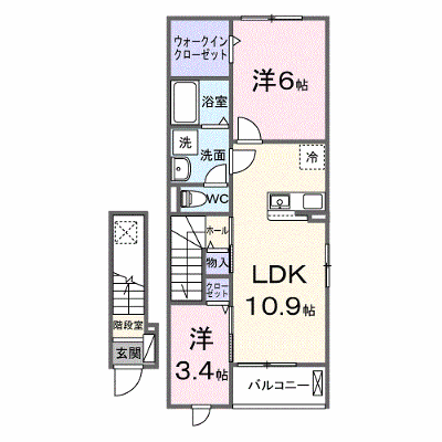 フィオリーレＡ 205【管理NO：1-028732101-02050】 ★家具家電は申し込み後に搬入します★ ★2027年02月下旬入居可能★の外観画像