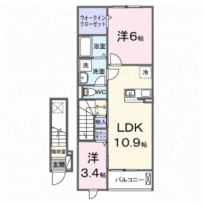 フィオリーレＡ 203【管理NO：1-028732101-02030】 ★家具家電は申し込み後に搬入します★ ★2027年02月下旬入居可能★の外観画像