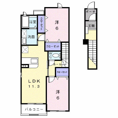 サンライズ憩　Ⅱ 203【管理NO：1-014389402-02030】 ★家具家電は申し込み後に搬入します★ ★2026年11月中旬入居可能★の外観画像
