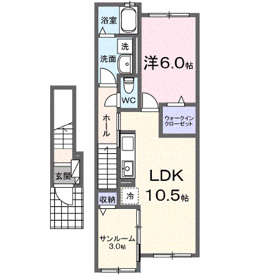 クラールⅢ 203【管理NO：1-027378001-02030】 ★家具家電は申し込み後に搬入します★ ★2026年11月中旬入居可能★の外観画像
